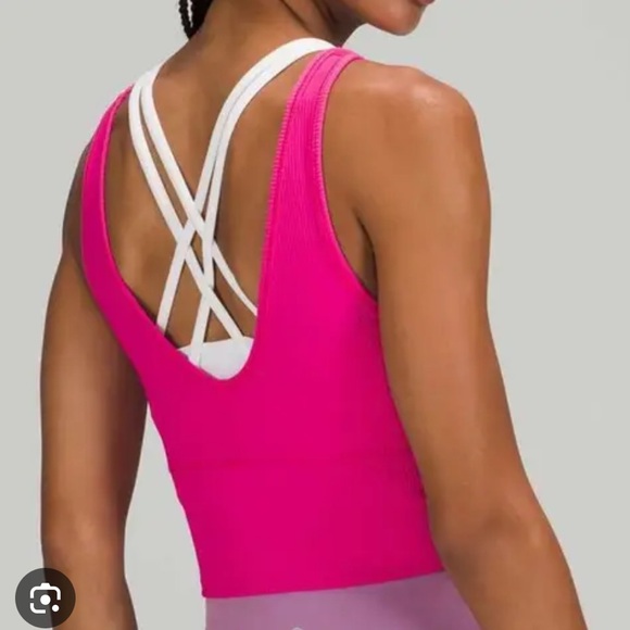 Lululemon women’s power pivot tank reversible hot pink - Picture 4 of 5